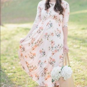 Blush pink roolee maxi dress!